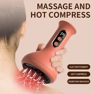 Electric Acupuncture Instrument Vibration Light Heat Scraping Brush, Home Intelligent Shoulder Neck Meridian Cleaner, Pain Relief Tool, Neck Shoulder Relaxer