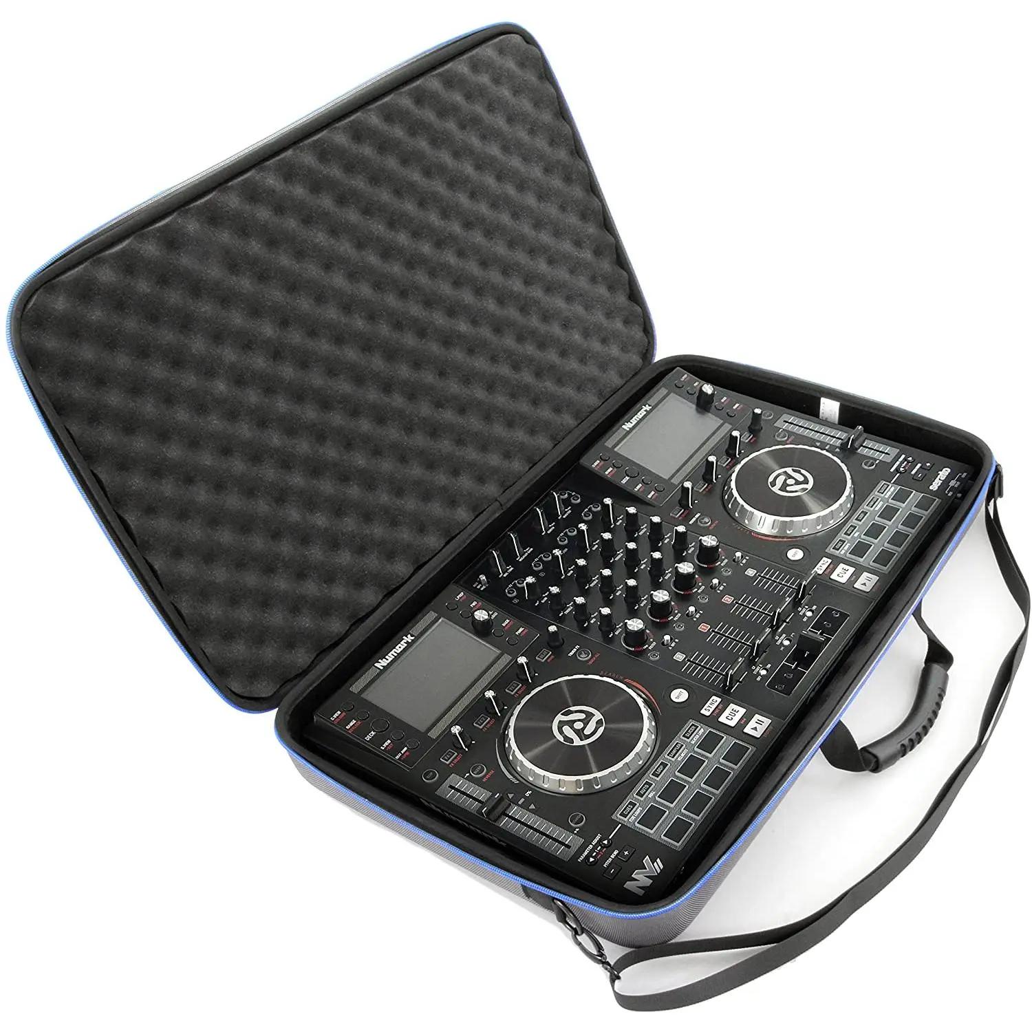 CASEMATIX Protective Studio Case for Numark NV/NVII DJ Controller with EVA Hard Shell & Shoulder Strap for Secure Storage and Travel - Mixer