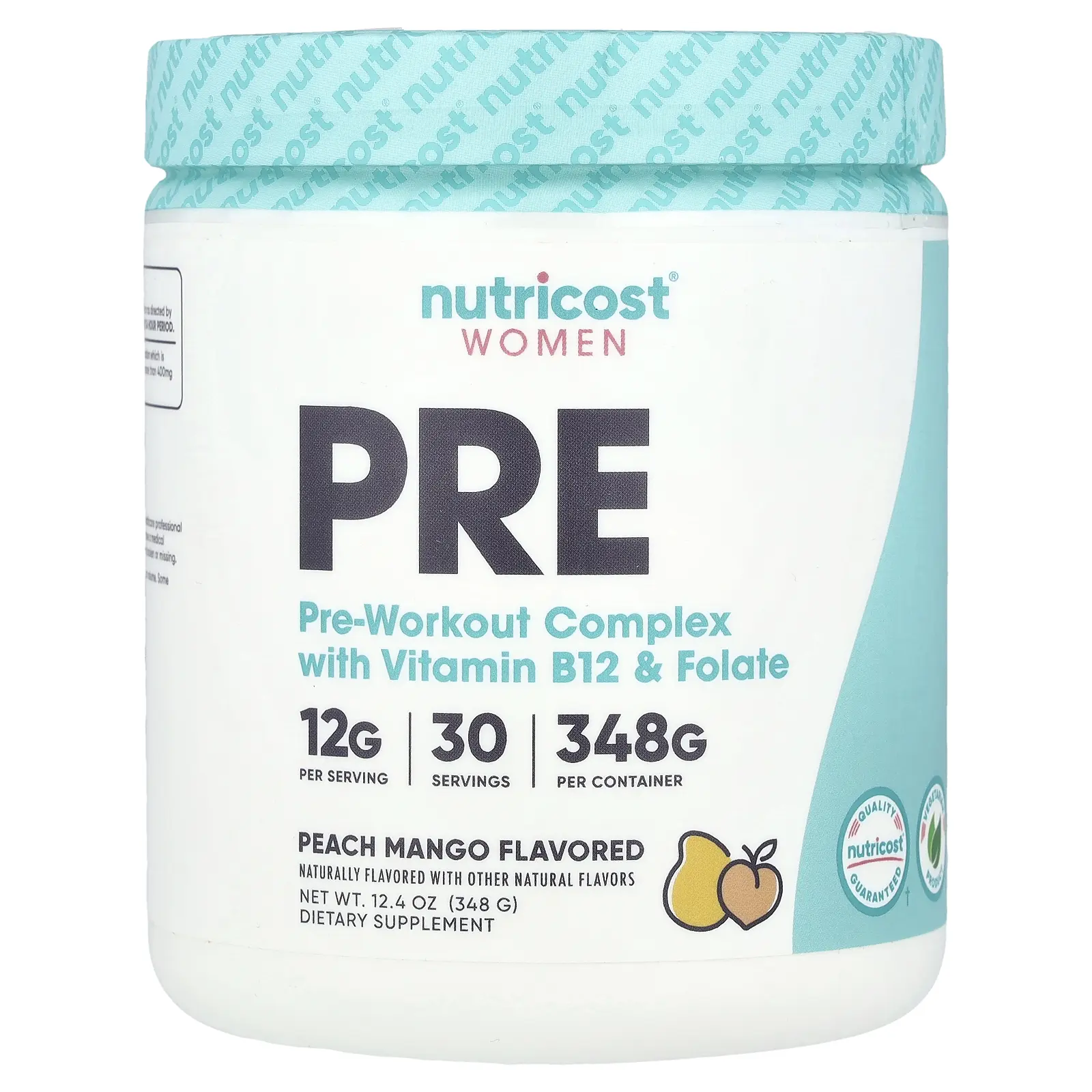 Nutricost Women, Pre-Workout Complex With Vitamin B12 & Folate, Peach Mango, 12.4 oz (348 g)