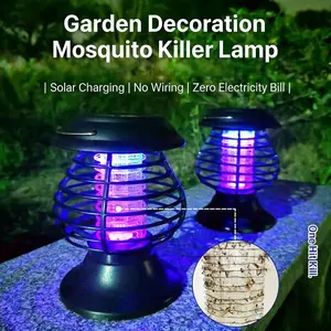 Solar Bug Zapper Outdoor Indoor Waterproof, 2 in 1 Mosquito Killer with LED Light, Portable Garden Pendant Light for Home Patio Camp, LED Mosquito Trap, Dual Functionality