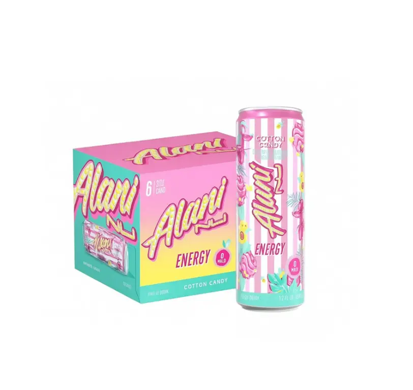 Alani Nu Energy Cotton Candy 12 fl oz 6 PACK Vegan Gluten Free Zero Sugar Boost with B Vitamins & 200mg Caffeine
