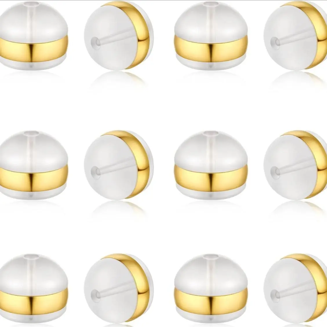 Sicbumi 20PCS Soft Silicone Earring Backs, Locking Secure Earring Backs for Studs, Silicone Earring Backs Replacements for Droopy Ears, No-Irritate Hypoallergenic Earrings Backing for Women Men