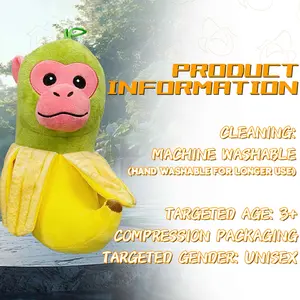 1PCS Monkey King Tungtung Sahur has emojied eyes, sweet children's birthday gifts, Christmas, Halloween, Easter, plush decoration, children's room decoration, playful design, holiday decoration, soft stuffing, comfortable plush animals for kids