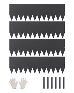 【SummerFinds】VEVOR Steel Landscape Edging, 4 Packs 40 x 12 in Rust-Resistant Metal Landscape Edging, Bendable Garden Edging Border, Heavy Duty Lawn Edging, Easy-to-Install, Flower Bed Yard Pathway Divider Black