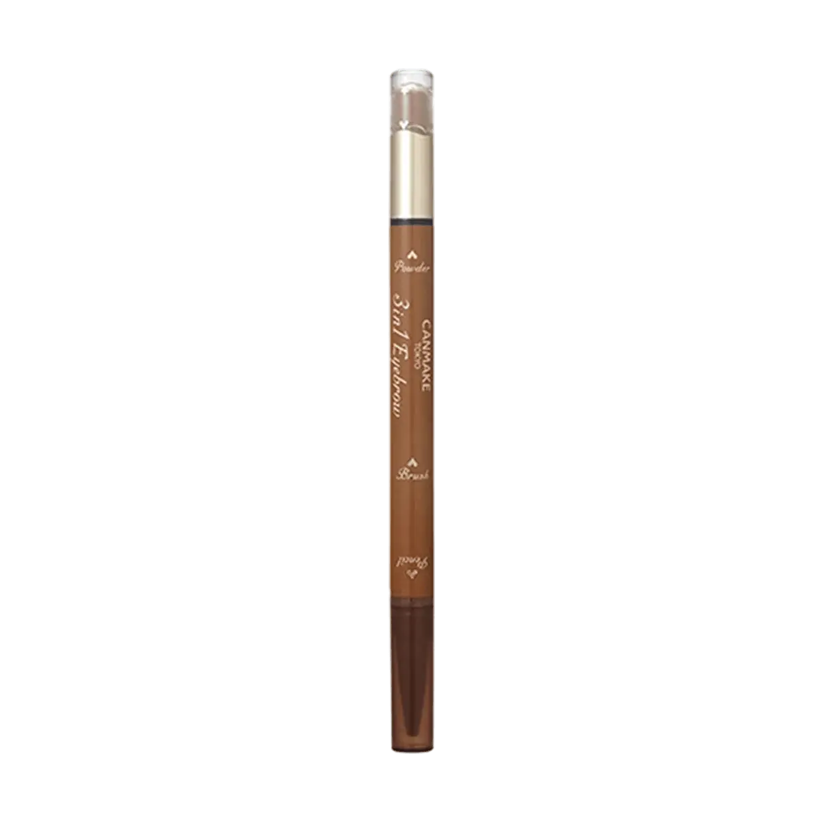 CANMAKE Japan 3-in-1 Eyebrow Pencil, Powder & Brush - Waterproof, Smudge-Proof, Natural Brown #01 - Easy Sculpting & Long-Lasting Definition