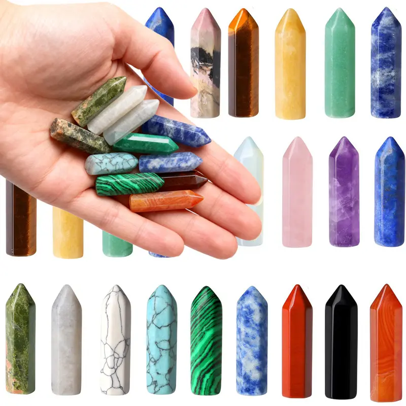 20 PCS Crystals Stones Sets Wands Randomly Wands Bulk Pocket Amethyst Energy Balancing Meditation Decoration Christmas Gift backtoschool