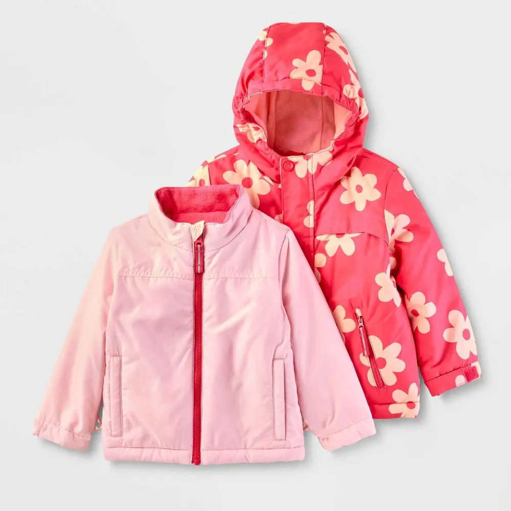 Cat & Jack Baby 3-in-1 Snowplay Jacket Attached Hood Adjustable Cuffs, Cozy, Coat, Warm Jacket, Long Sleeve