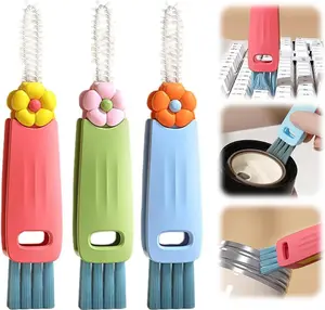 3 Pcs 3 in 1 Cup Lid Cleaning Brush, Bottle Brushes for Cleaning, Crevice Cleaning Brush, for Bottle Gap Tight Spaces Bottle, Multifunctional Portable Cup Lid Cleaning Brushes, Christmas Party Favors for Mother