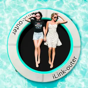 Durable Round Floating Ring Inflatable Water Hammock. Heavy-Duty River/Lake Raft, Adult Pool Lounger, Tanning Float for Party outdoorfun