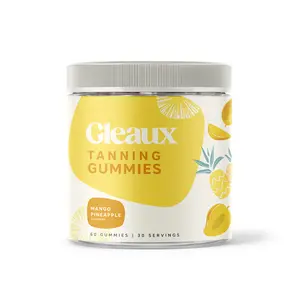 Gleaux Tanning Gummies for Women and Men - Oral Self Tan Supplements Without The Sun - Tanning Pills Alternative - Fast Acting Melanin Supplement with Beta Carotene, Astaxanthin, Lycopene, Niacinamide
