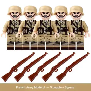 Wwii Military Miniature Dolls and Accessories, Set Figures, Ideal Gift for History and Toy Enthusiasts, Interactive Building Blocks, Kids' Toys, Cartoon Characters