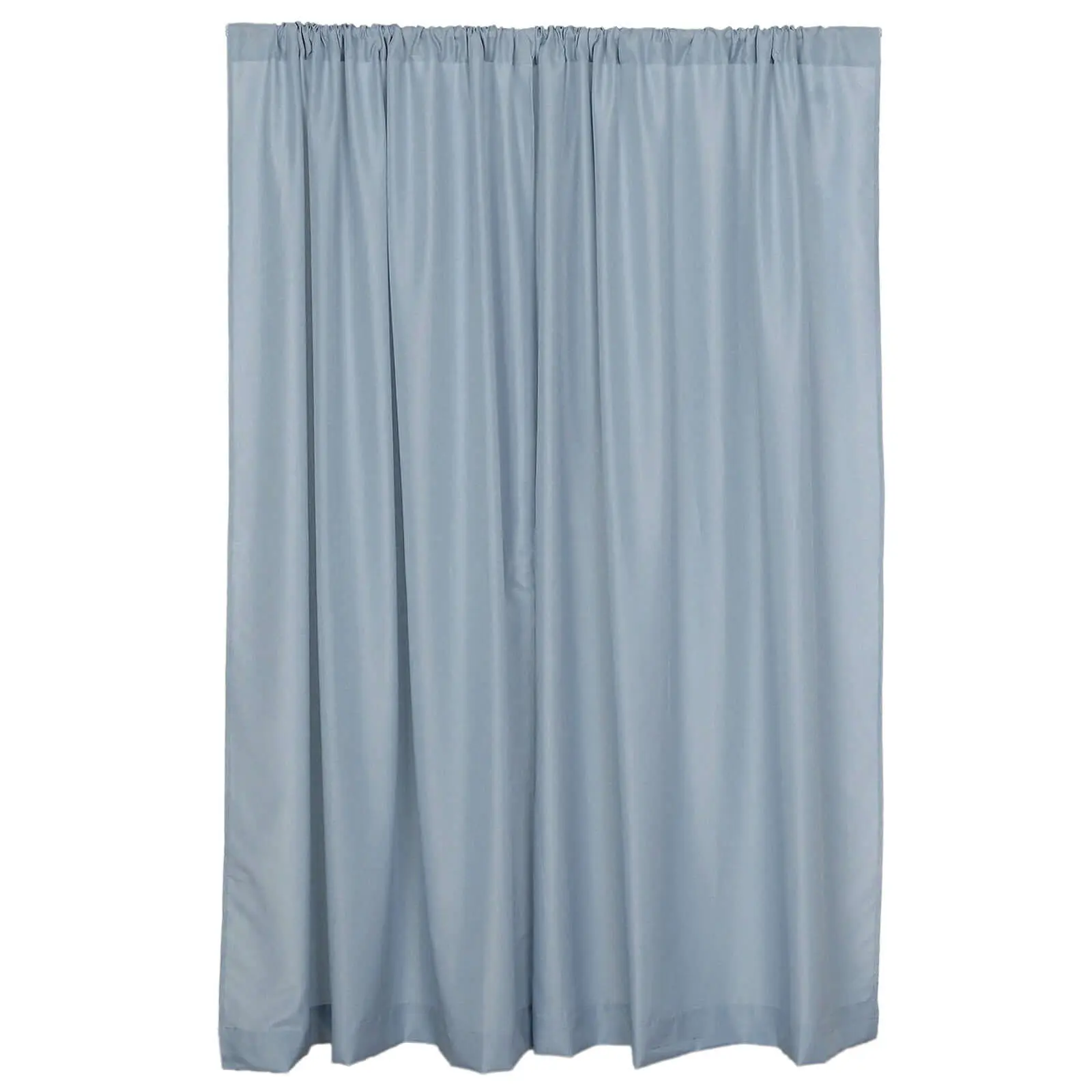 2 Pack Dusty Blue 130GSM Polyester Backdrop Drape Curtains - 5ftx8ft, with Rod Pockets, Home Decoration & Window Curtain, Event Divider Panels, Home Decoration Curtain
