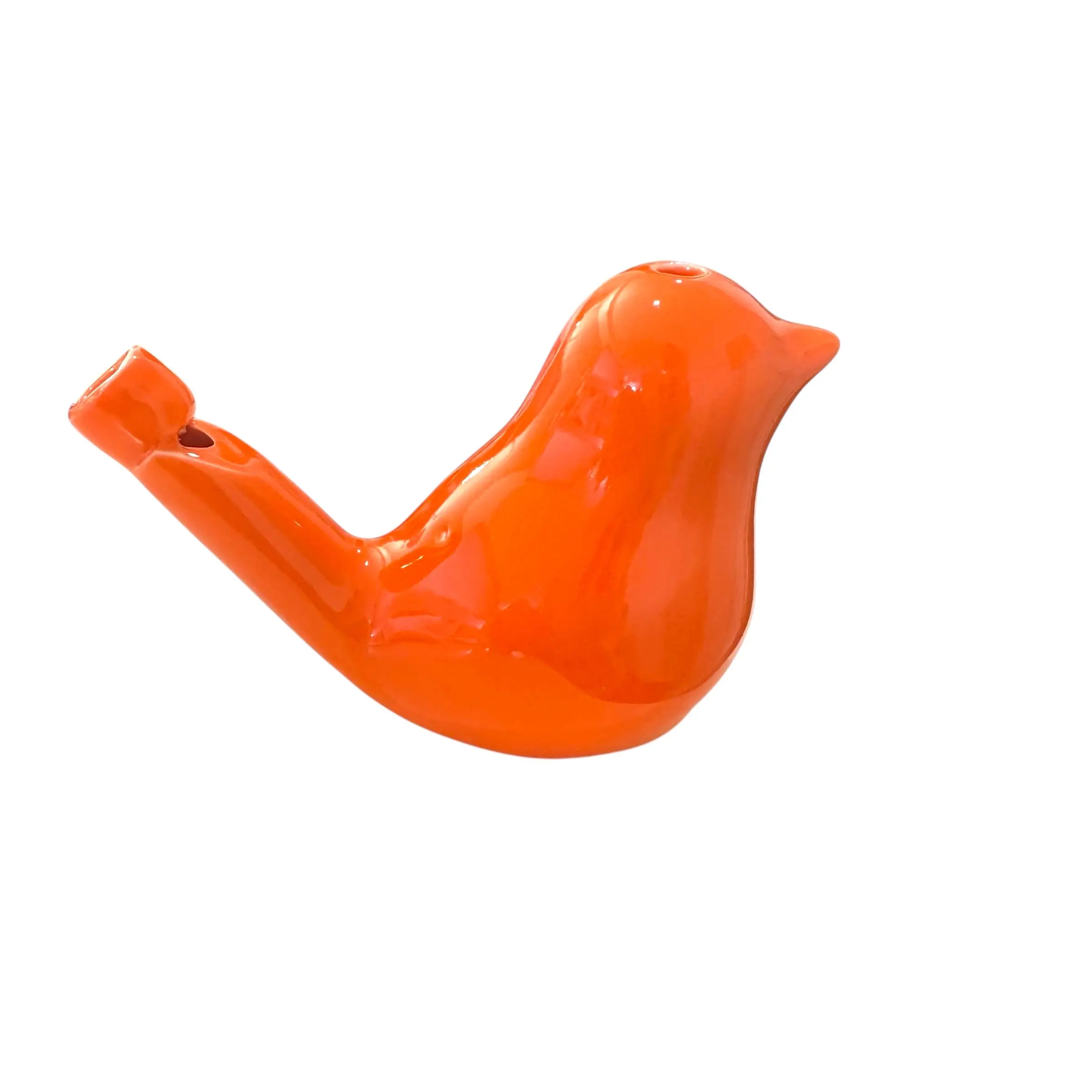 Ceramic Bird Whistle, Orange Wind Instrument for Toys & Hobbies, Musical Wind Instrument Accessory, Bird Whistle Whistles