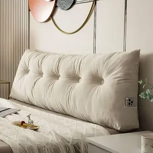 Triangular Wedge Headboard Pillows Twin XL Dorm Headboard Long Backrest Positioning Reading Bolster Pillow Side Pockets Wedge Pillow College Dorm Room Bed Bedroom White