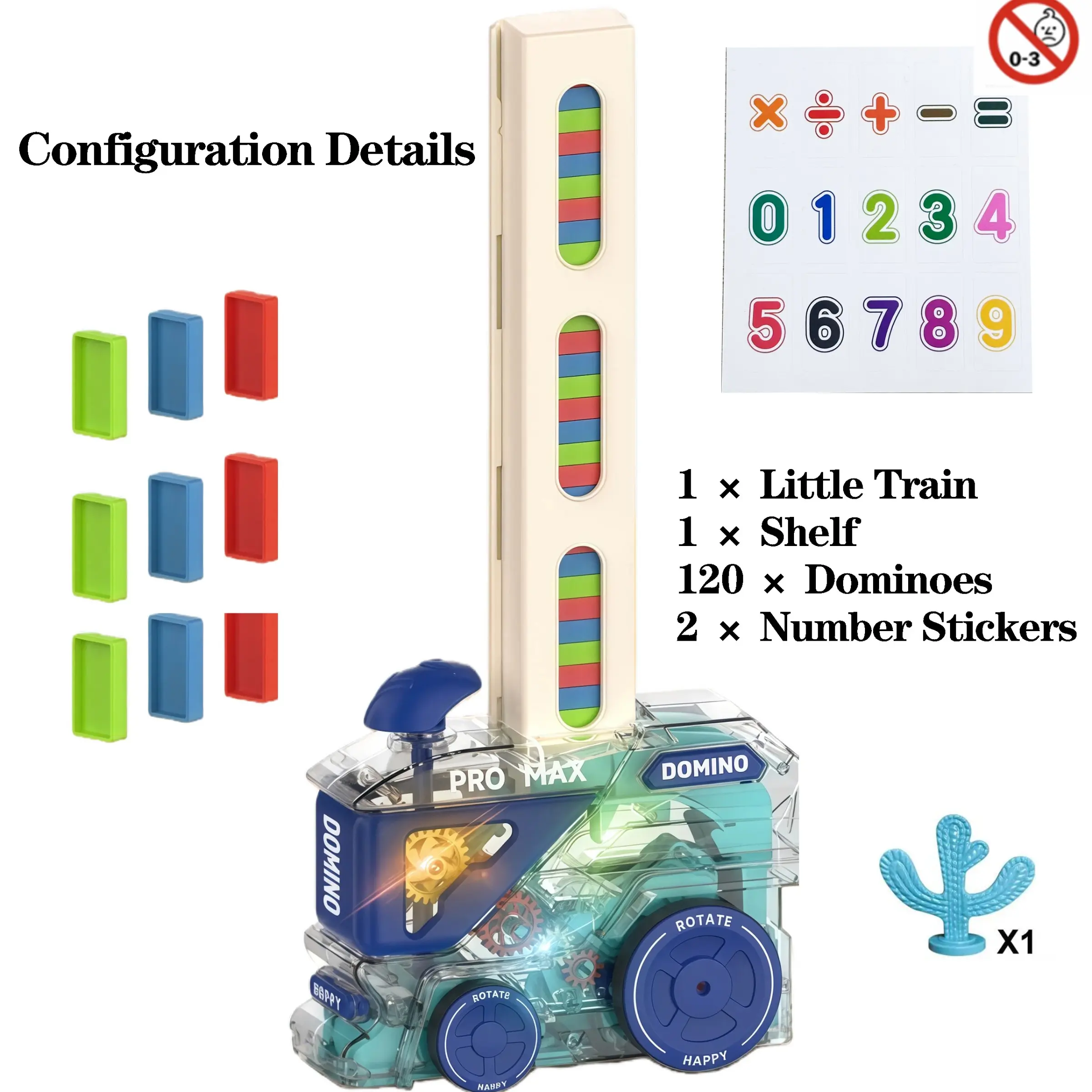 DIY Domino Train Toy,Creative Toy - Magnetic Train Set, Battery Powered, Plays Music When Turned On, Kindergarten Boy, Perfect Holiday and Birthday Gift (120 Dominoes, Batteries Not Included)
