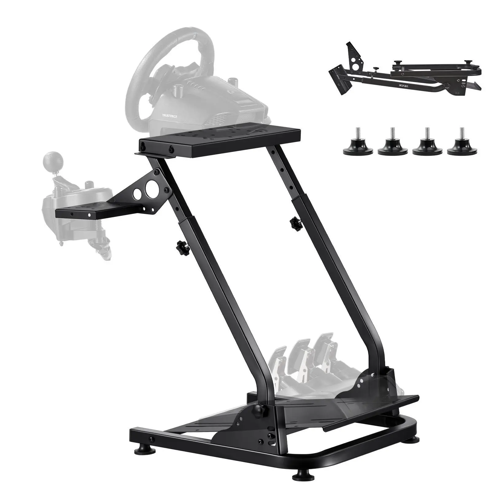 【Summerfinds】VEVOR Racing Wheel Stand,  , Adjustable & Foldable Simulator Stand for Logitech G29 G27 G920 G923, Thrustmaster T300RS T300GT T248 TS-PC TSXW Gaming Cockpit,Pedals Simulator NOT Included