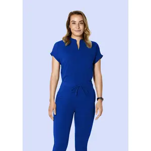 Mandala Scrubs Women's Mandarin Dolman Work Top, Galaxy Blue Mandala Scrubs Women's Mandarin Dolman Work Top, Galaxy Blue