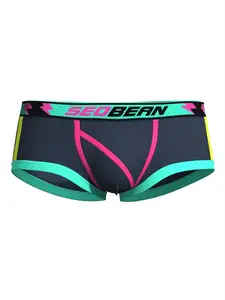 Men's flat cornered underwear with low waist and abdominal compression