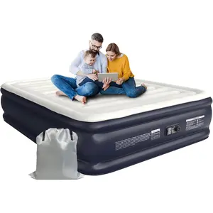 Air Mattress  With Built In Pump,18''Raised Blow Up Mattress 2 Mins Self-Inflation/Deflation,Upgraded Thicker Inflatable Mattress,Air Bed with Storage Bag for Guests,Home,Camping,660 lbs Max