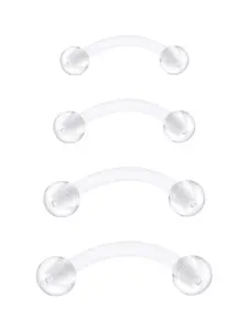 16Gauge Clear Bioflex Plastic Eyebrow Studs for Work Invisible Tragus Helix Conch Earrings Rook Piercing Retainers for Surgery Body Piercing Jewelry 6mm 8mm 10mm 12mm