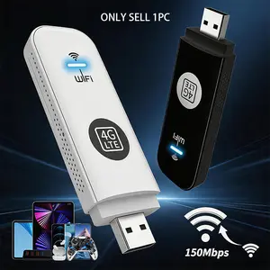 Portable 4G LTE USB WiFi Router, Universal Travel Hotspot for Gaming/Streaming/Video Call, Reliable Connection for Student Dorm/Rental House, Support 100+ Countries, Secure Wireless Connection for Laptops/Phones