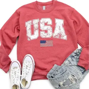 USA Sweatshirt/Hoodie/T-Shirt, Vintage Distressed USA Flag Hoodie, 4th of July Patriotic American Pride Tee for Women and Men