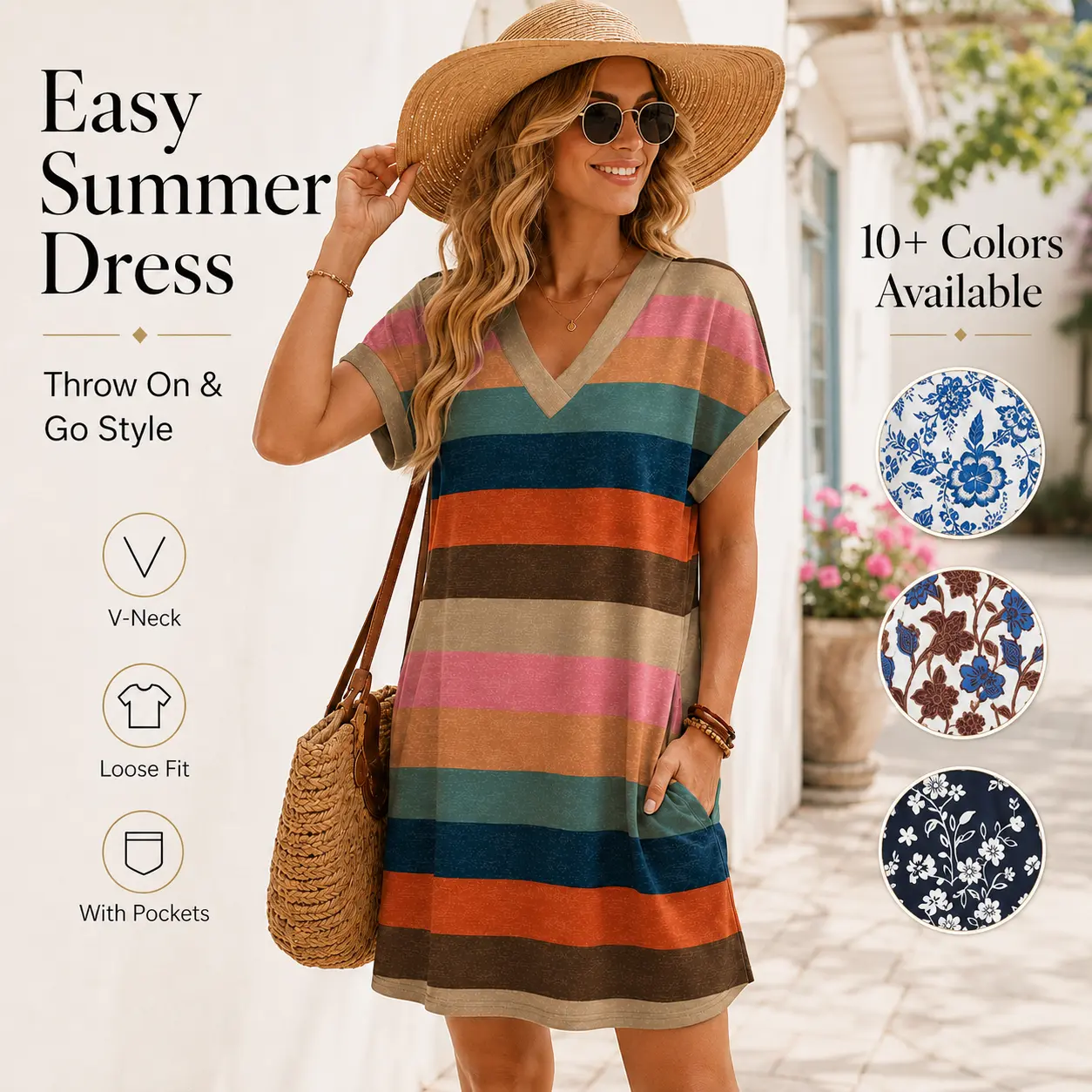 WIHOLL Dresses for Women 2026 Casual Summer Tshirt Dress Wedding Guest Dresses Short Sleeve Fashion Beach Vacation Clothes