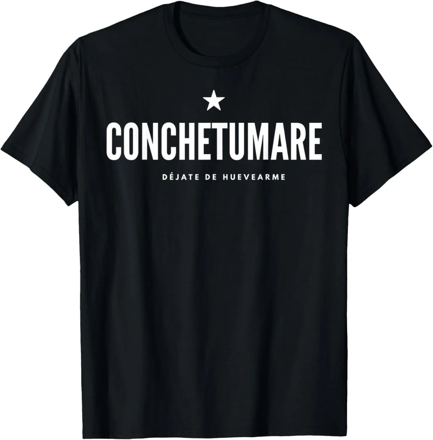 Women's 100% Cotton Short-Sleeve Distressed Vintage Crew Neck Cute Graphic T-Shirt - Large Women's Tops & Clothes, Conchetumare Funny Chilean Expression Print