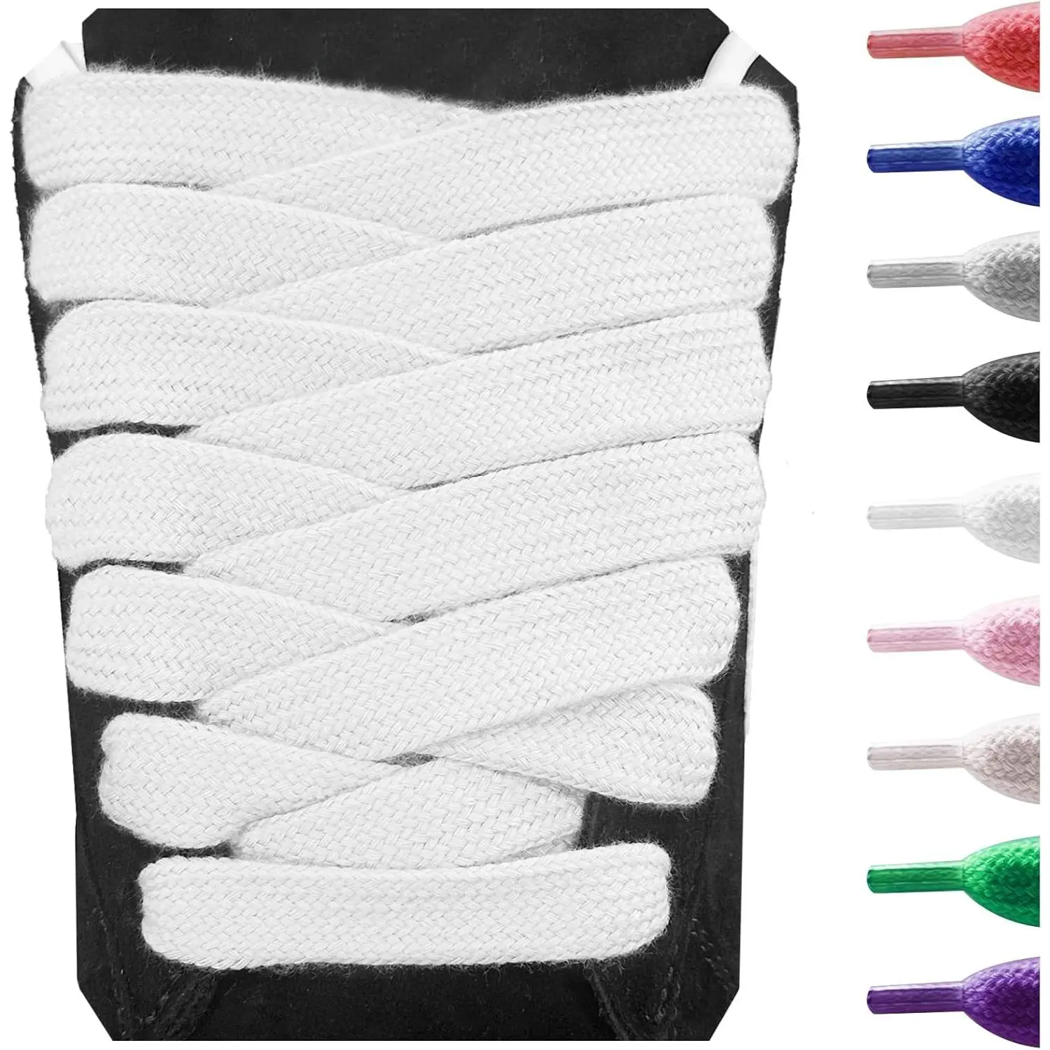 15MM Cotton  Shoe Laces for Sneakers, 5/8" Wide Flat Thick Chunky  Athletic Shoelaces Replacement Strings