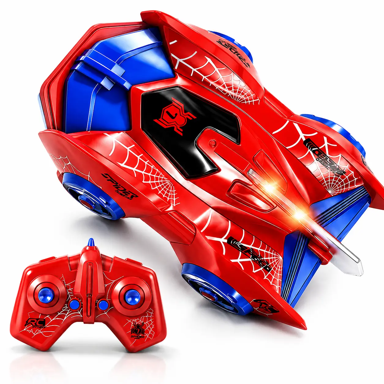 Spider Wall Climbing RC Car Toy for Kids, Remote Control Climbing Race Car with Light Effects, Floor Wall Ceiling Glass Play, Easy Control Indoor Car Toy Gift for Boys Girls