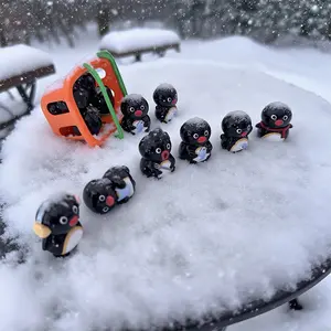 6pcs Realistic Penguin Figurines + 1pc Mini Handbag, Random Shipping, DIY Decorations, Ornaments, Home Entrance, TV Cabinet, Office Desk