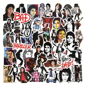 50 Rock Star Michael Jackson Graffiti Stickers for Water Bottles, Luggage, Laptops, and Refrigerators