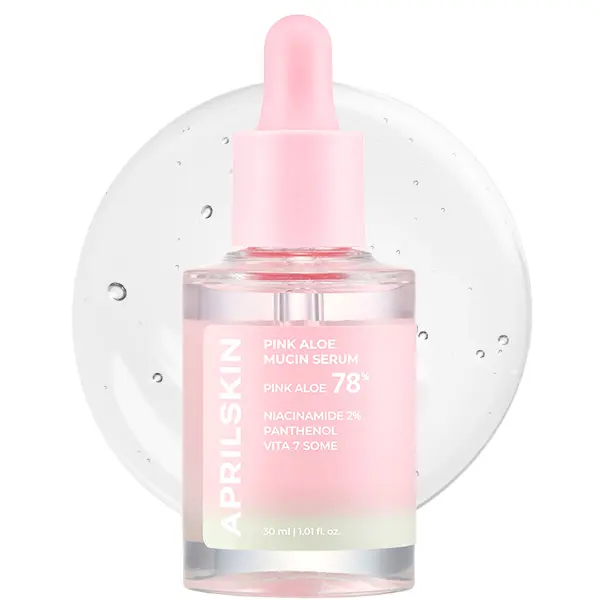 [APRILSKIN Official] Pink Aloe Mucin Serum (30ml) | Soothing, Glowy Serum | Jejudo Pink Aloe | Korean Skincare | Glass Glow Hydrate Moisturizer