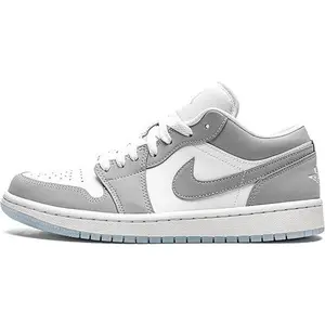 Women's Jordan 1 Low White/Wolf Grey-Aluminum (DC0774 105)