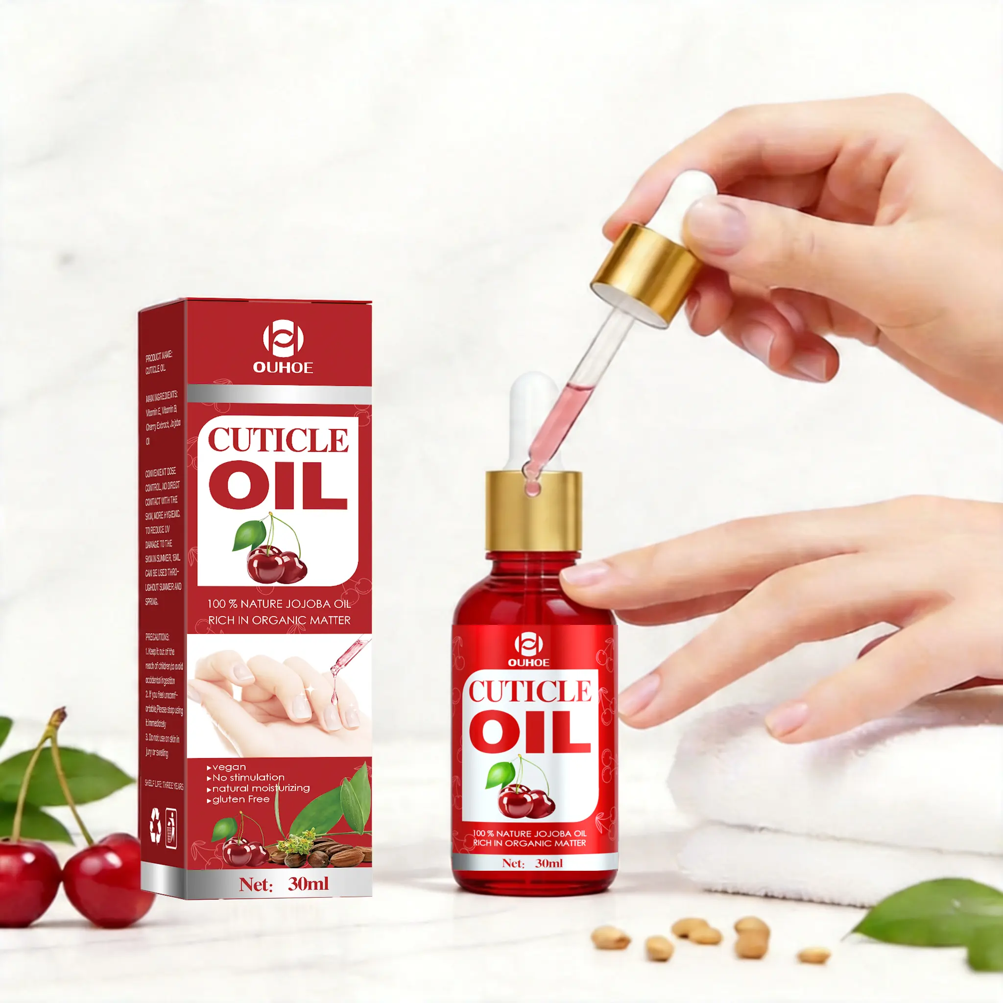 Nail Cuticle Oil & Strengthener Serum, Nourishes Dry Cuticles, Repairs Brittle & Peeling Nails, Moisturizes Nail Edges, Promotes Healthy Nail Growth, Non-Greasy Vegan Nail Care