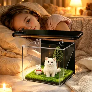 Pet Holographic Projection House, Custom Pet 3D Hologram Digital Video, Pets Cat&Dog Memorial Gifts for Loss of Dog Sympathy Gift, Personalized Dogs Remembrance Gifts for Dogs Owners