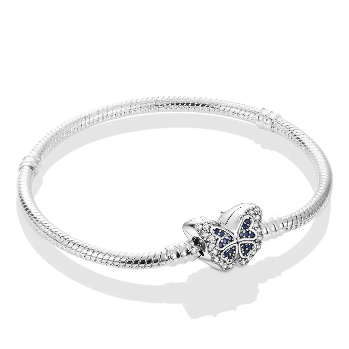 MULA 925 silver-plated butterfly bracelet | Fully inlaid with sparkling zircon | High-end luxury design | Natural inspiration | Compatible with Pandora beads | Elegant gift for girls