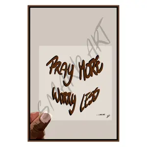 Pray More - Smard Black Wall Art Print/ Canvas for Home /Office Decor