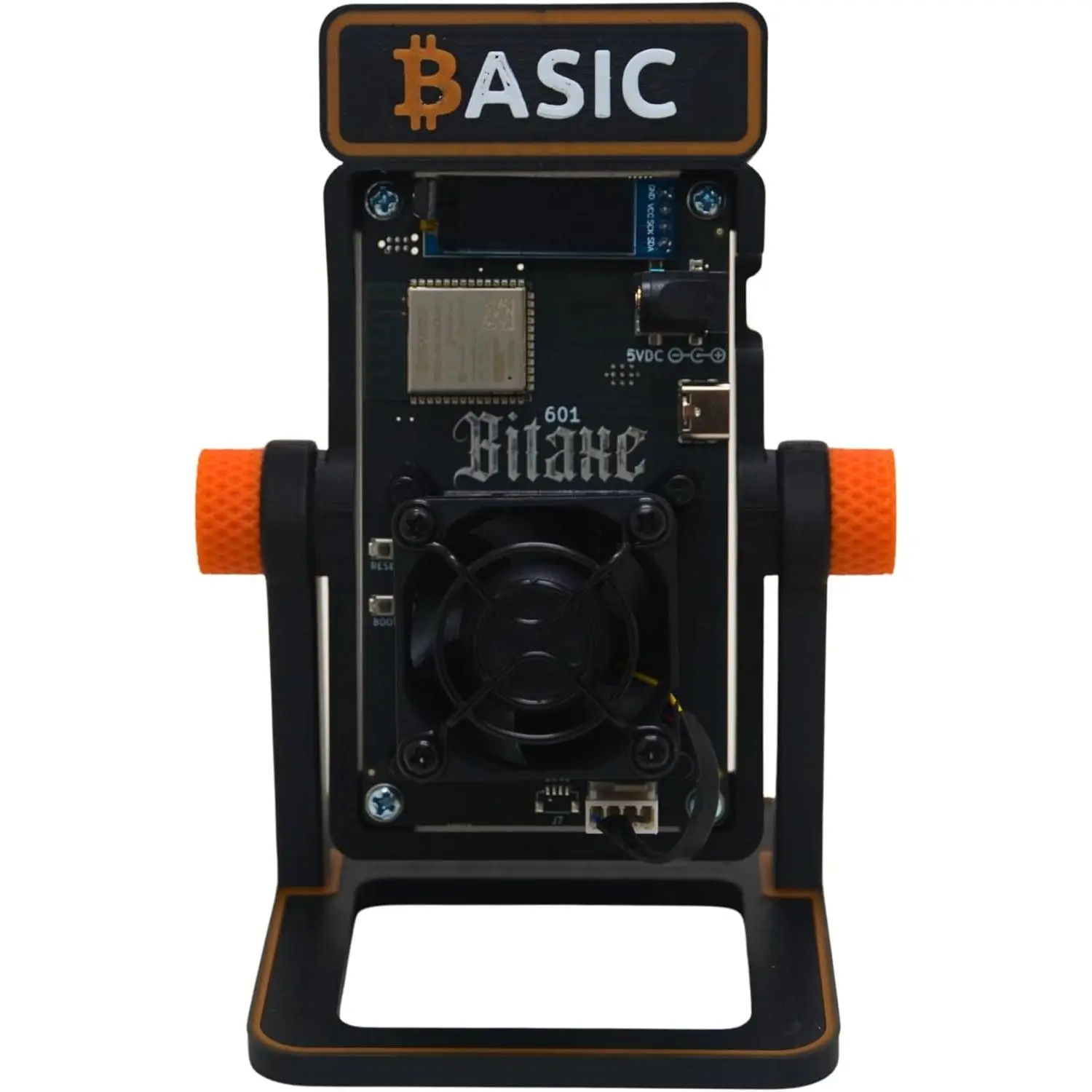 Basic Solo Bitcoin Miner – Bitaxe Gamma 601 BM1370 ASIC, 1.2 TH/s Open Source Crypto Mining Device with AxeOS, 2.4G Wi-Fi, OLED Display, Low Noise Home Mining Unit, 5V Power Supply & Stand Included