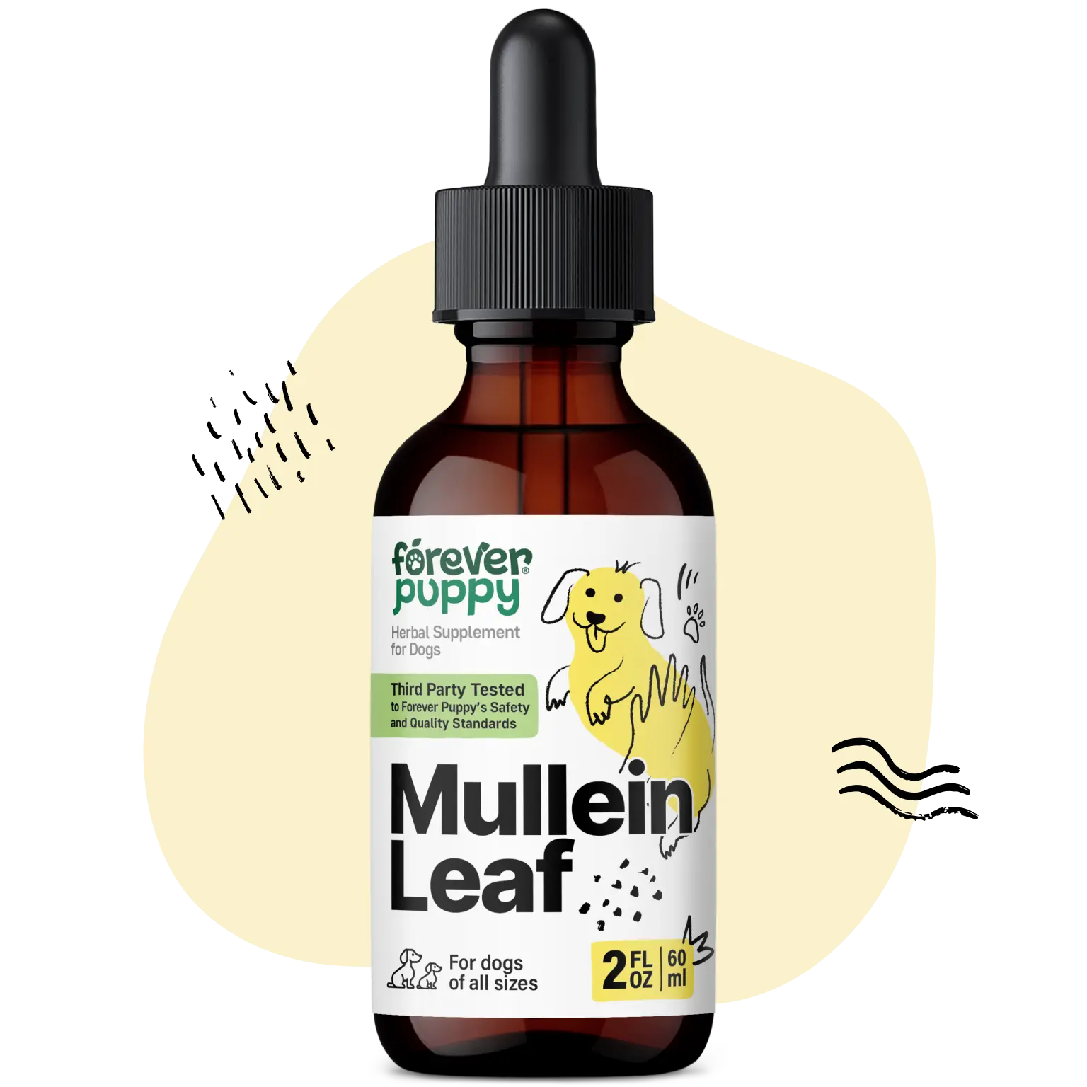 Mullein Tincture for Dogs - Respiratory Health Support - Canine Mullein Drops for Lungs - Dog Food Supplements and Vitamins - All Breeds & Sizes - Sugar & Alcohol-Free - 2 fl oz