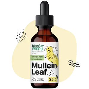 Mullein Tincture for Dogs - Respiratory Health Support - Canine Mullein Drops for Lungs - Dog Food Supplements and Vitamins - All Breeds & Sizes - Sugar & Alcohol-Free - 2 fl oz