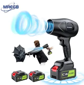 MREGB & YUQUESEN Cordless Leaf Blower Handheld 300000 RPM with 2 Packs 4.0Ah Batteries and Charger for Balcony Cleaning Lawn Care Blowing Leaves and Dust Quick Cleaning Multifunctional Fan Foldable Pedestal Fan
