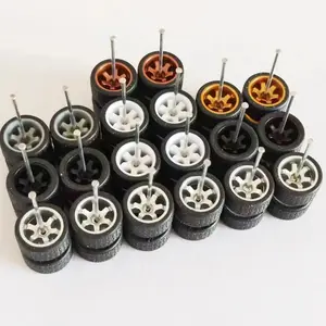 10 Sets 1/64 Scale Real Rider Rims Rubber Tires for 1/64 Die-casts Cars Custom