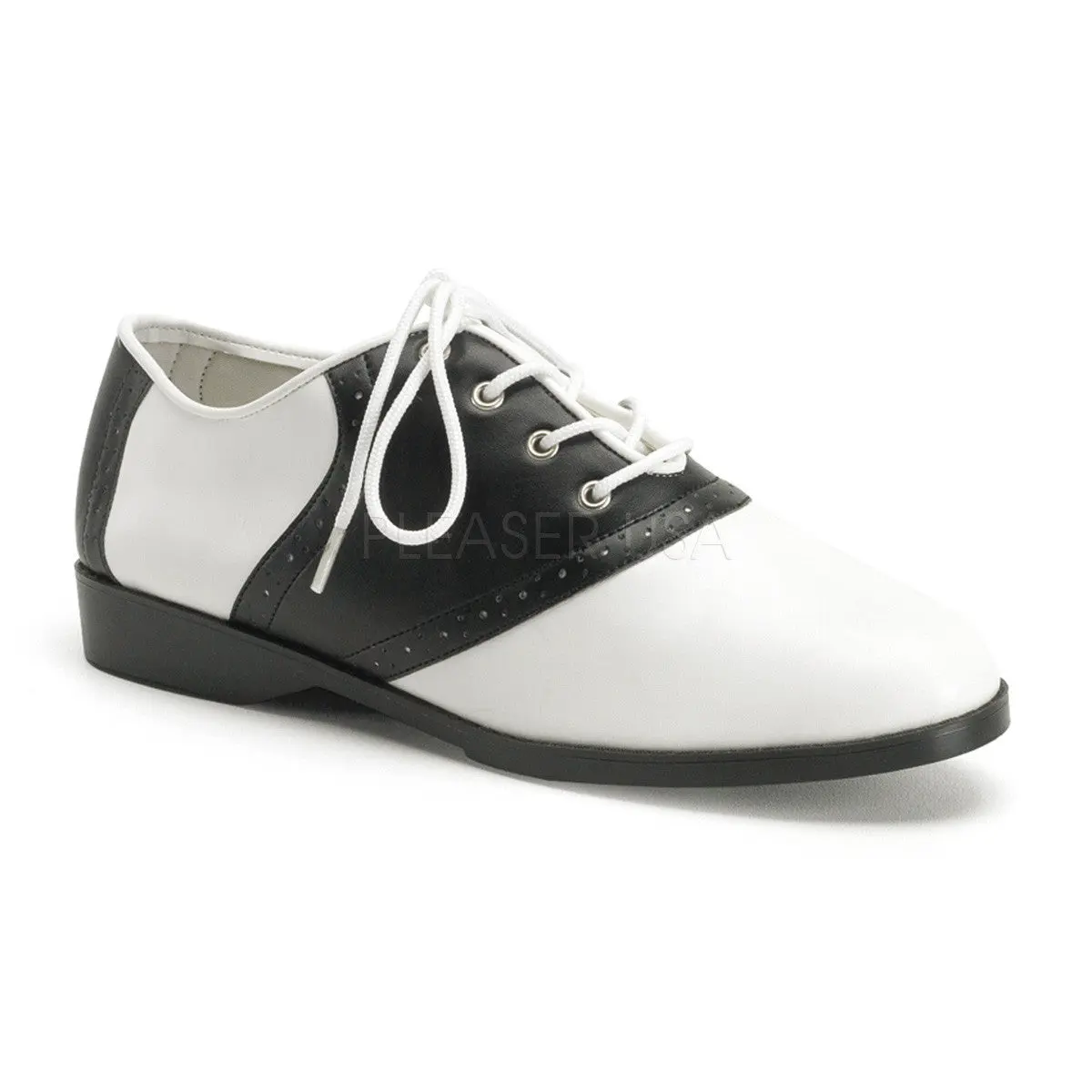 FUNTASMA SADDLE-50 Men's Retro Dance Shoes - Black-White PU Classy, Fancy, Dance-Friendly, Low-Top, Monochromatic Casual Ballet Trainers, Classy Casual Trainers, Fancy Casual Trainers