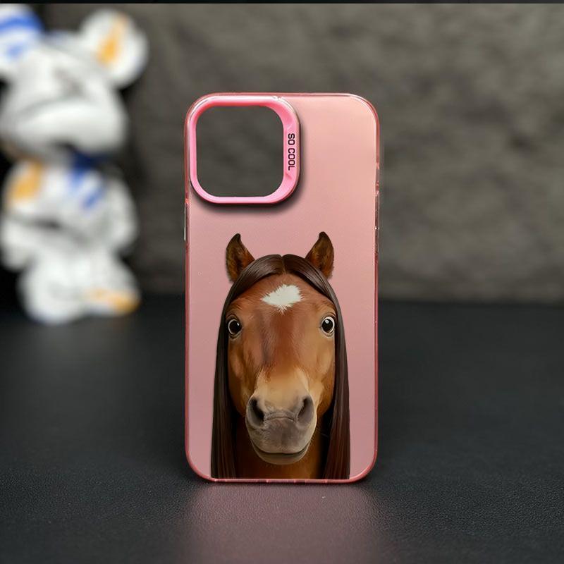 Hilarious Horse With Long Hair Print Phone Case Durable Hard Acrylic Back Case With An Anti-Yellowing Coating, Made From High-Quality Designed For Reliable Drop Protection For Your Phone For iPhone 17.16.15.14.13.12.11.X.XS.XSMAX.XR.8.7