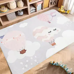 Kids Rug Play Mat Ultra Soft Rugs for Kids Room, 5'x6.6' Non Slip Cartoon Children Nursery Rug Baby Rug Area Rug Kids Carpet for Bedroom Decor Playroom Living Room non-slip washable floor carpet