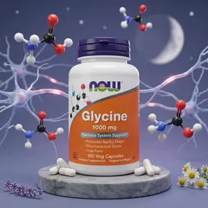 NOW Foods Glycine 1,000 mg - Daily Amino Acid for Restful Sleep & Muscle Recovery (100 Veg Capsules)