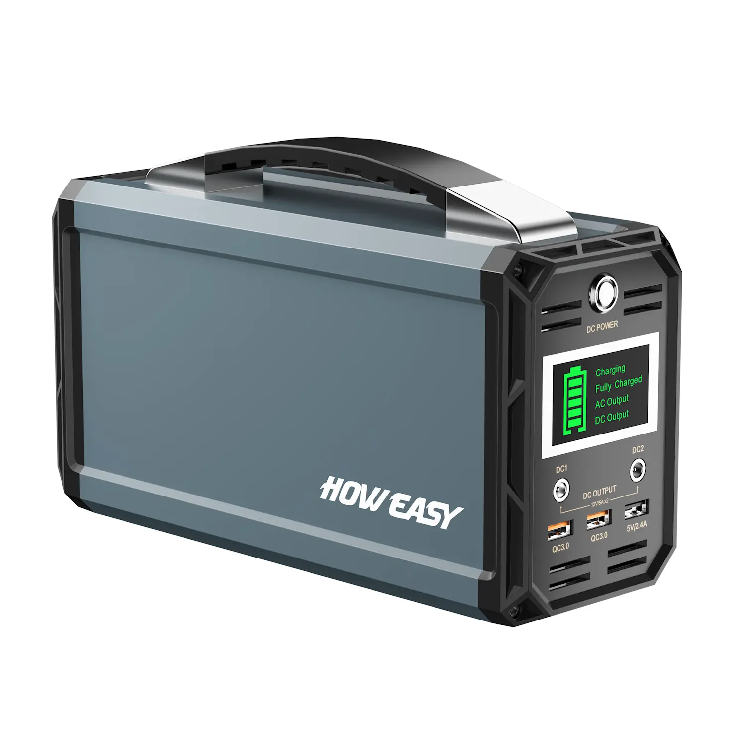 Howeasy 300W Aluminum Alloy Portable Power Station - 222Wh Lithium Battery, AC Socket, QC3.0 USB-A Fast Charger iPhone Port, DC Port, Solar Powered for Cameras, On the Road, Everyday Carry