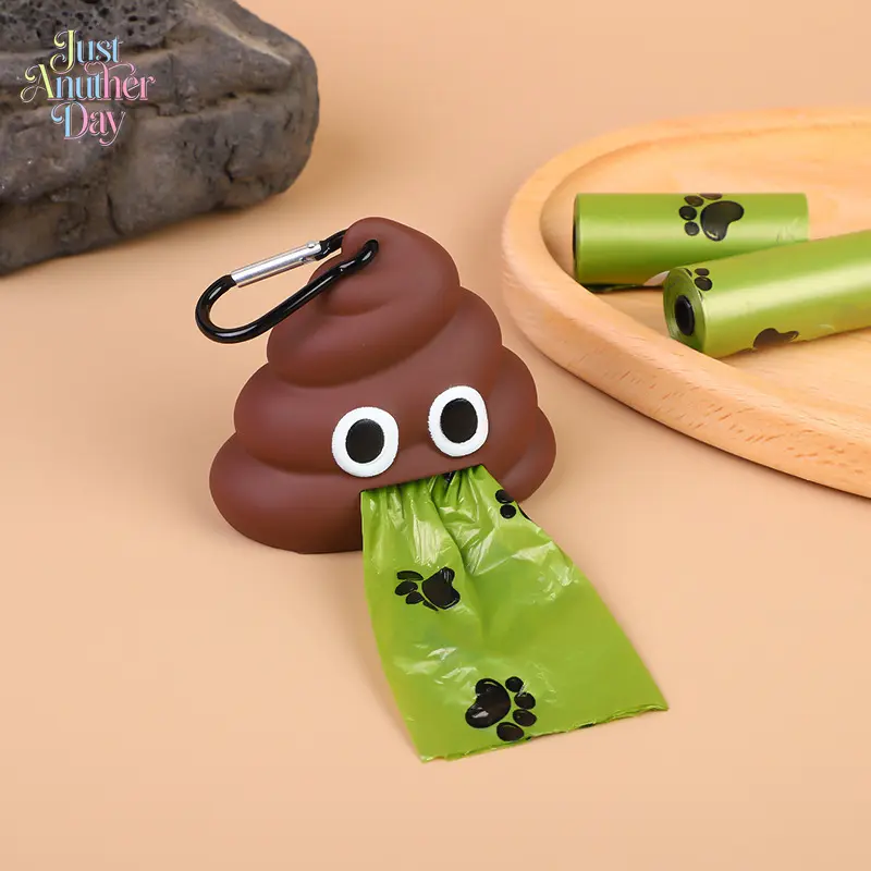 Portable Degradable Pet Waste Bag Dispenser, Compact Leak-Proof Stool Storage Box for Cats and Dogs, Includes Bags for Outdoor Portable Use