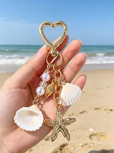 Summer Beach Style Accessory, Purse Accessories, Starfish Seashell Pearl Heart Bag Charm, Stylish Playful Charm, Birthday Gift, Festival Gift, Easter Egg Filler, Casual Fashion, Accessories for bags
